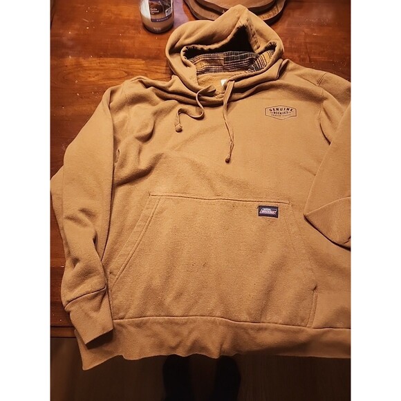 DICKIES AMERICAN CLASSIC PULLOVER HOODIE HOODED SWEATSHIRT Sz Mens L Brown - Picture 2 of 4
